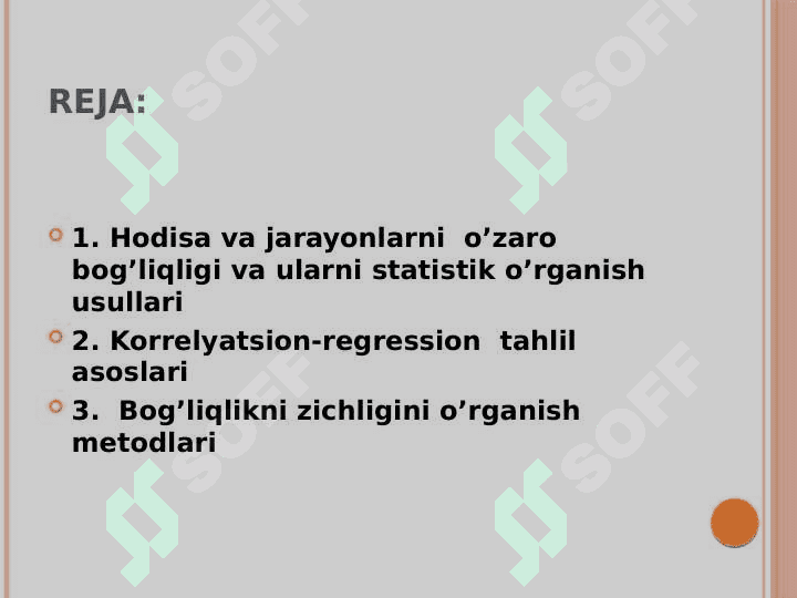 O‘zaro bog‘lanishlarni statistikada o‘rganish 2