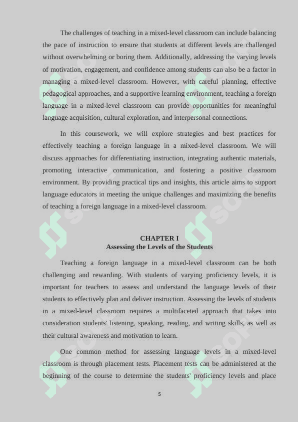 Teaching a foreign language in the mixed level classroom 6