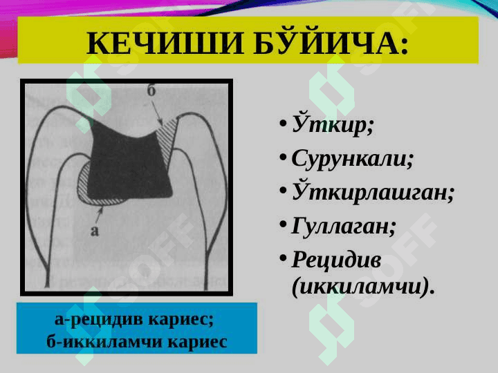 TISHKARIESNI  TASHXISLASH VA DAVOLASH 6