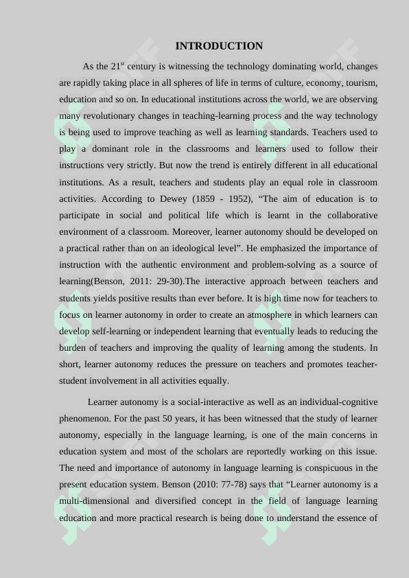 Role of Learner Autonomy in ELT 3