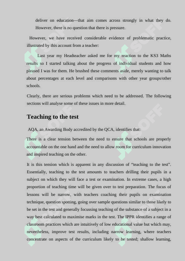 THE ROLE OF TESTS IN ASSESSMENT 8