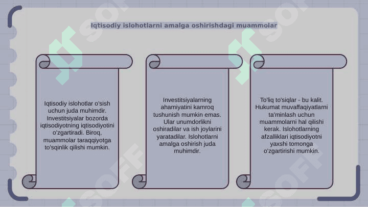 Iqtisodiy islohotlar. Investitsiyalarning bozor iqtisodiyotidagi ahamiyati 6