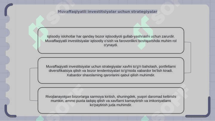Iqtisodiy islohotlar. Investitsiyalarning bozor iqtisodiyotidagi ahamiyati 7