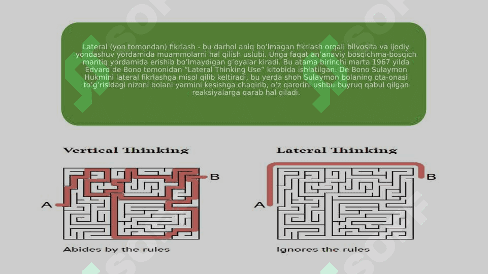 “LATERIAL FIKRLASH (LATERAL THINKING)”. 4