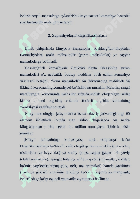 Kimyo sanoatining xomashyo bazasi va xomashyolarni boyitish usullari 4