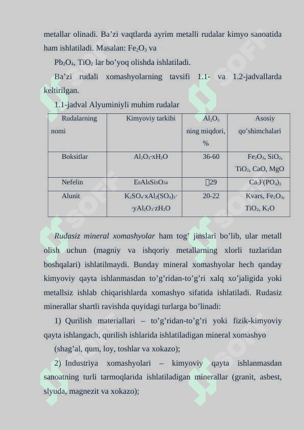 Kimyo sanoatining xomashyo bazasi va xomashyolarni boyitish usullari 6