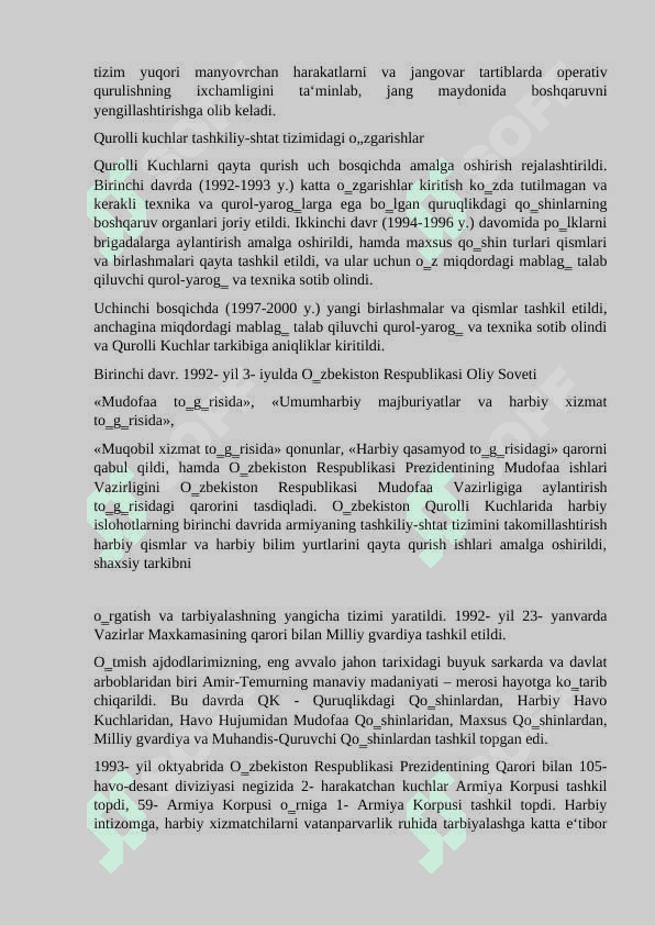 HARBIY HUQUQNING O‘ZBEKISTON RESPUBLIKASI QUROLLI KUCHLARIDAGI IJTIMOIY ROLI HAQIDA 2