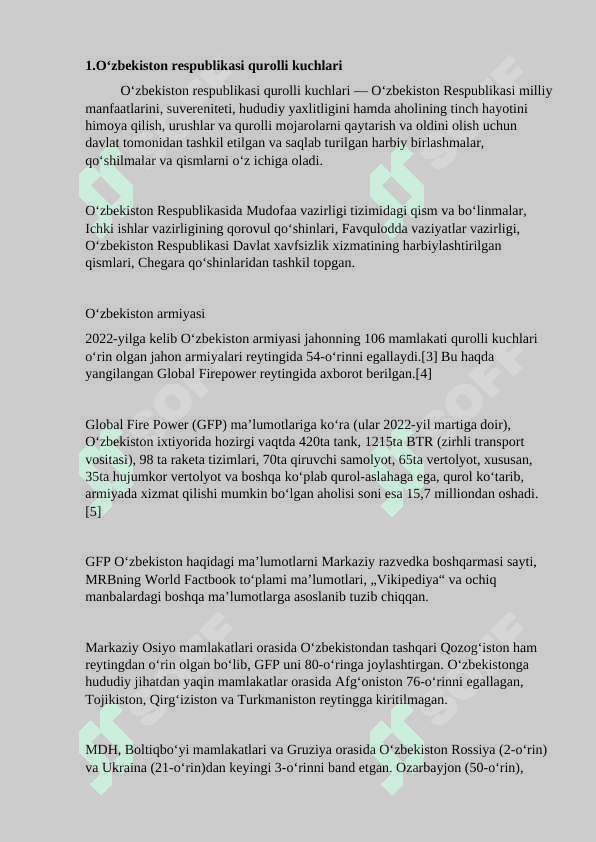 O‘ZBEKISTON RESPUBLIKASI QUROLLI KUCHLARIDAGI IMTIYOZLARNING ASOSIY TURLARI VA TUZILISHI HAQIDA PREZENTATSIYA TAYORLASH 2