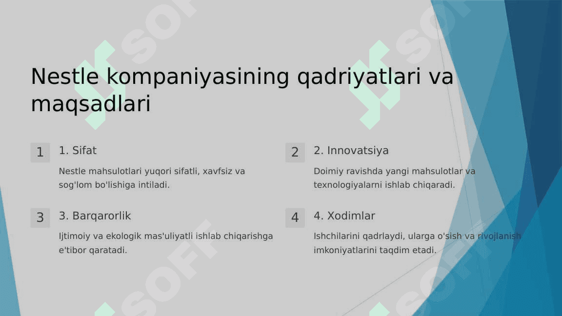 Nestle korxonasi marketing tahlili 3