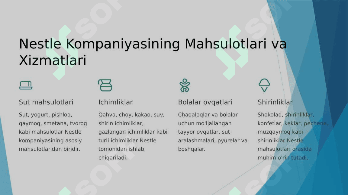 Nestle korxonasi marketing tahlili 4