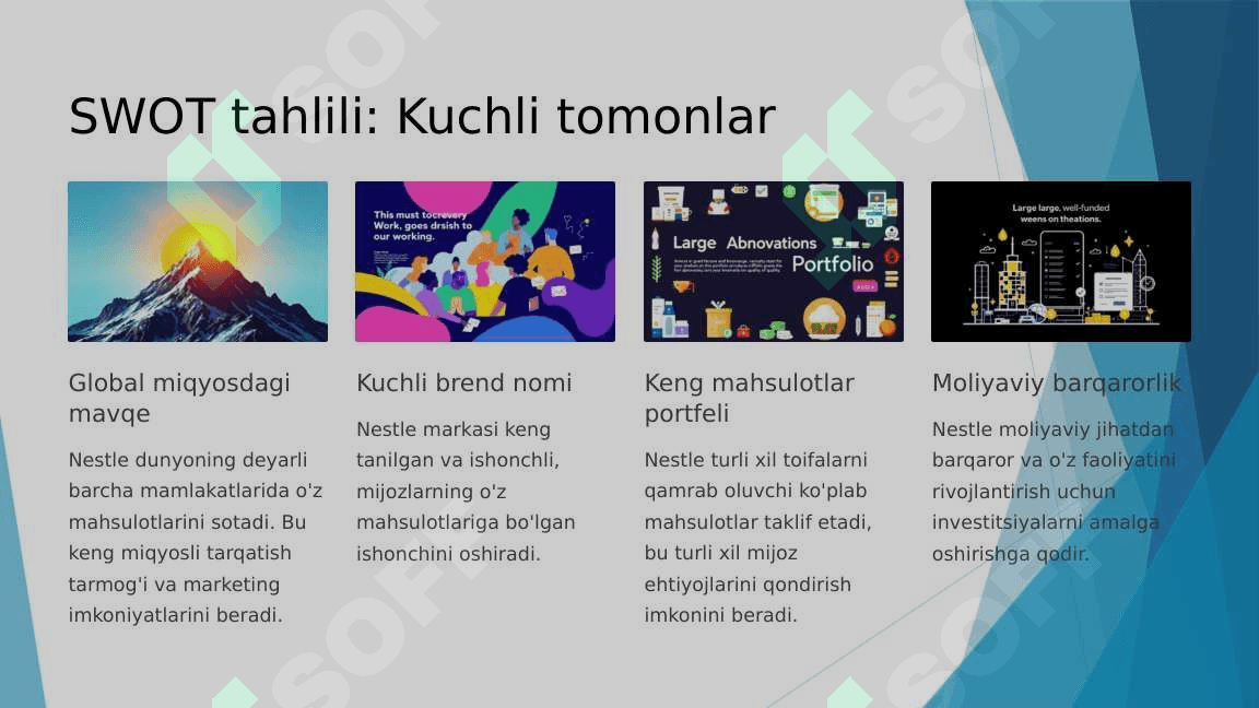 Nestle korxonasi marketing tahlili 5