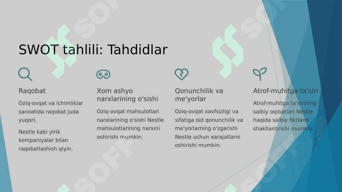 Nestle korxonasi marketing tahlili 8