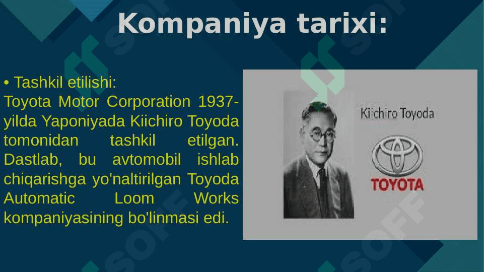 Toyota kompaniyasi tarixi va marketing strategiyalari 2