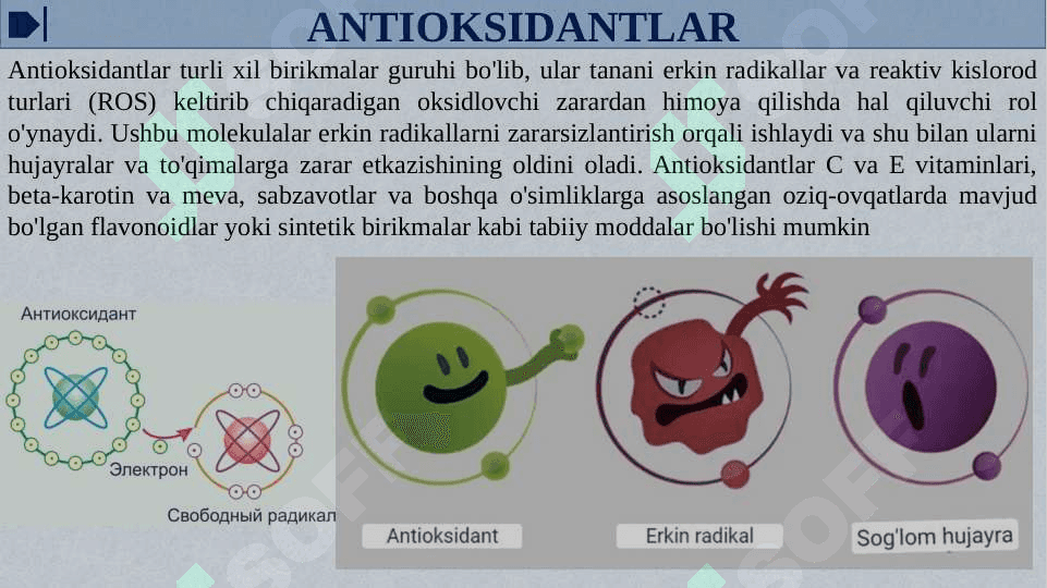 Antioksidantlar. Ularning klinikada qo'llanilishi 4