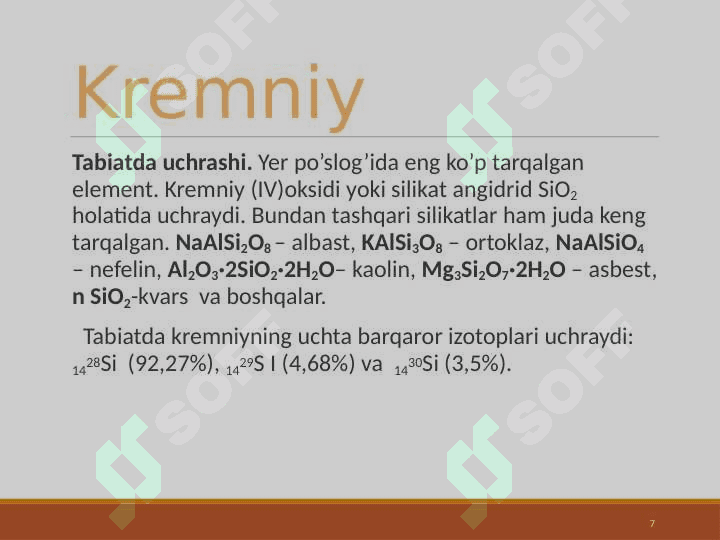 Dаvriy sistеmаning to’rtinchi аsоsiy guruhchа elеmеntlаrining umumiy хаrаktеristikаsi 7
