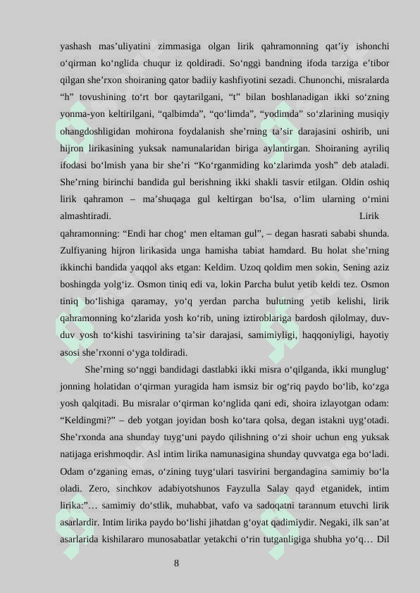 ZULFIYANING ADABIY TA‘SIRI VA BADIIY MAHORATI 8