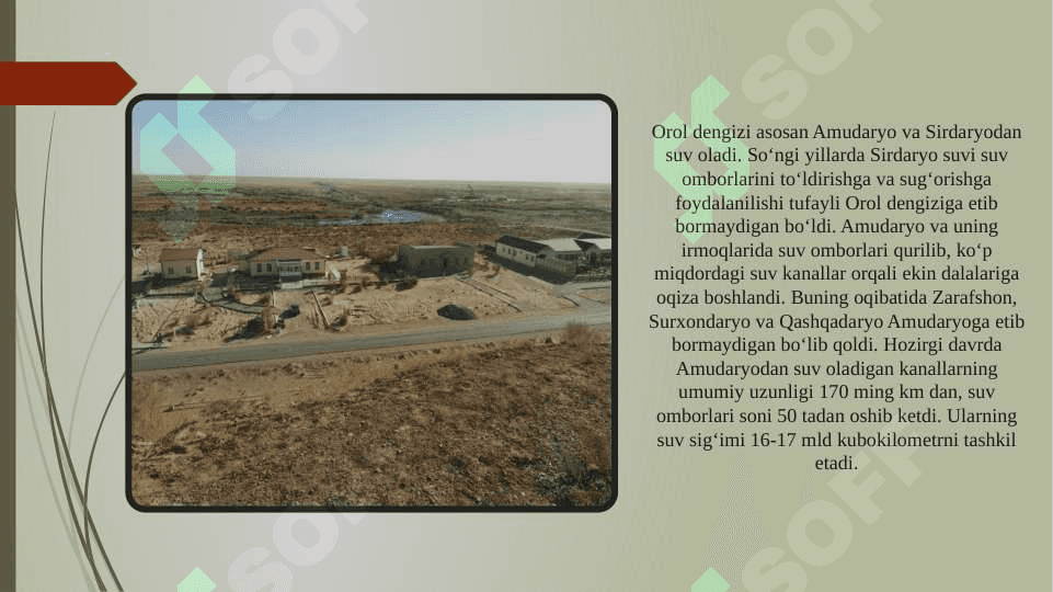 Orol dengizi va Orolbo’yi hududlarning ekologik muammmolari hamda ularning oldini olish 6
