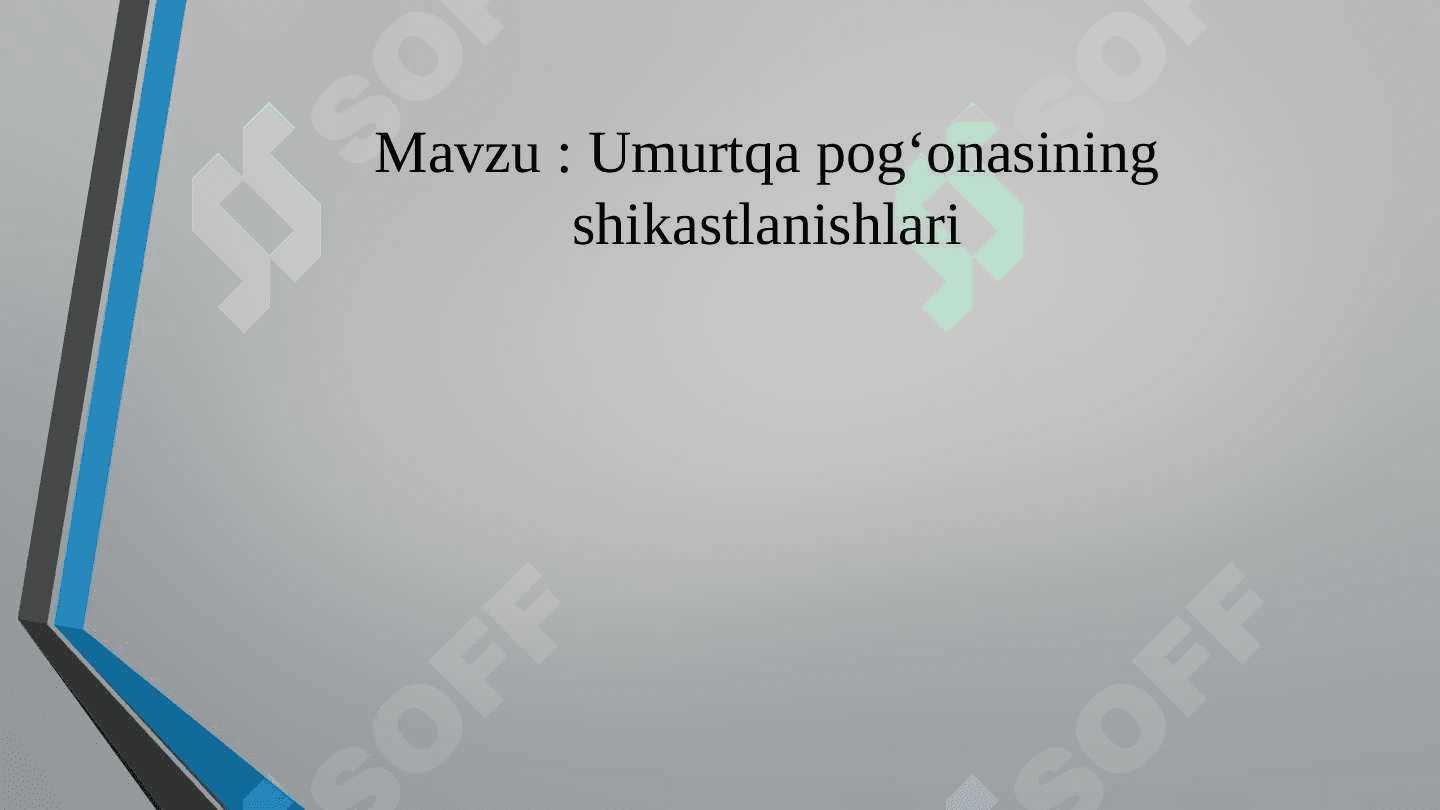 Umurtqa pog‘onasining shikastlanishlari 2