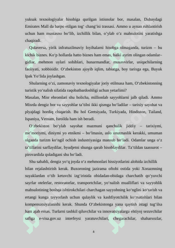 Yangi xizmatlarni yaratish tamoyili va modellari 6