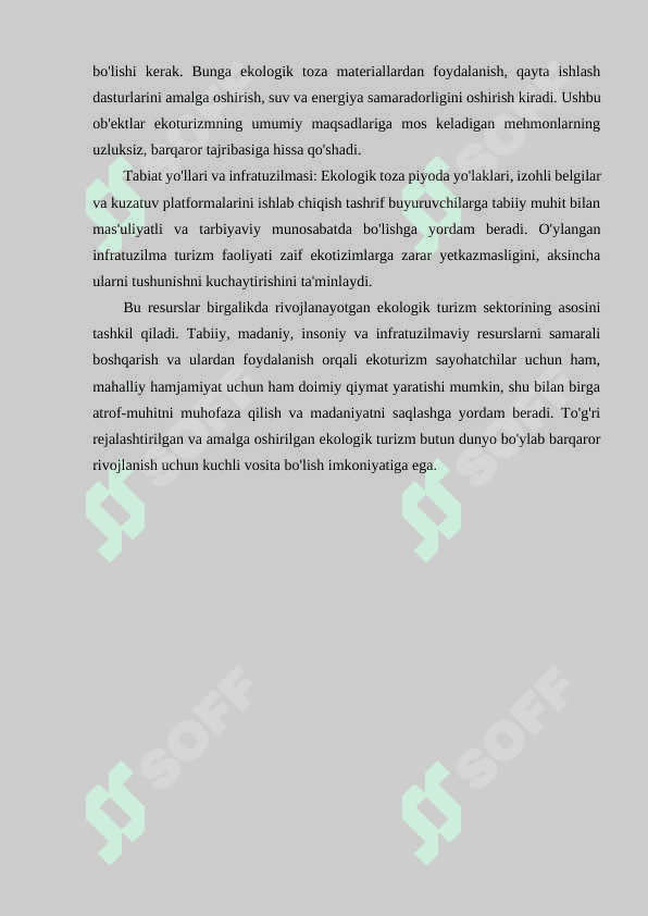 Mintaqalarda ekologik turizmni rivojlantirish resurslari va ulardan foydalanish yo‘llari 8