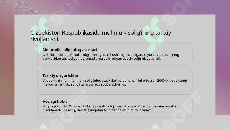 Yuridik shaxslarning mol-mulkiga solinadigan soliq 3