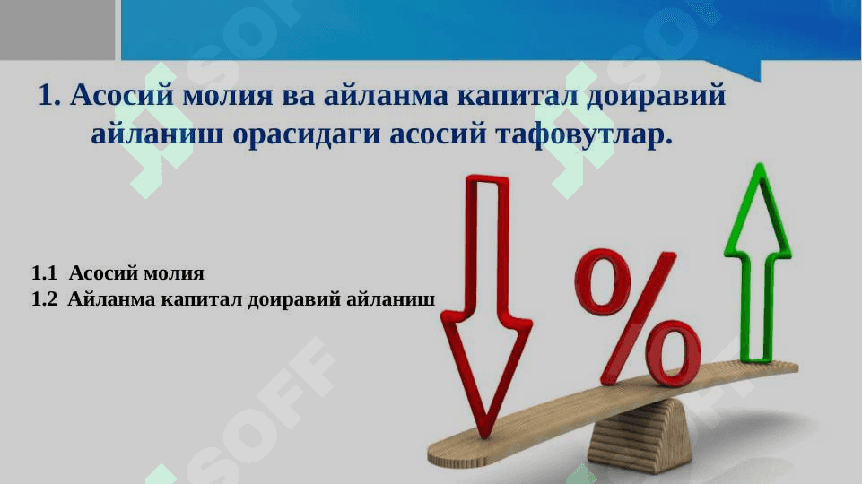 Хўжалик юратувчи субъектлар молияси асосий ва айланма капитал доиравий айланишининг молиявий жиҳатлари 3