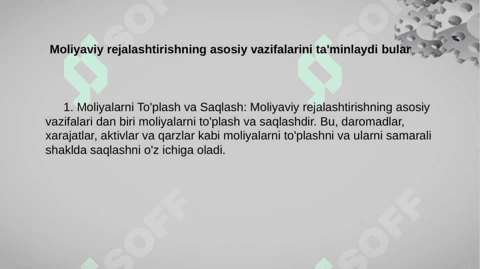 Moliyaviy rejalashtirish va tartibga solish 8
