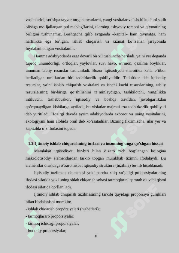 Inson va uning ijtimoiy ishlab chiqarishdagi o'rni 8