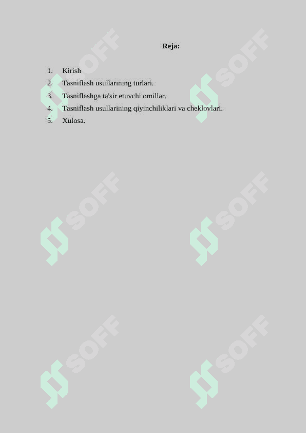 Mintaqalarning turistik resurslarini tasniflash usullari 2