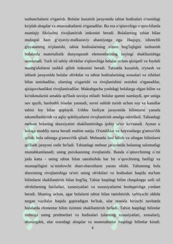 Maktabgacha talim tashkilotlarida atrof-muhitni asrab avaylash mavzusi 8