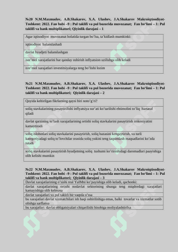 Маkrоiqtisоdiyot fanidan 100 talik test baza 7