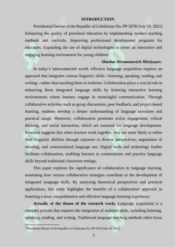 THE ROLE OF COLLABORATION IN ENHANCING INTEGRATED LANGUAGE SKILLS 3