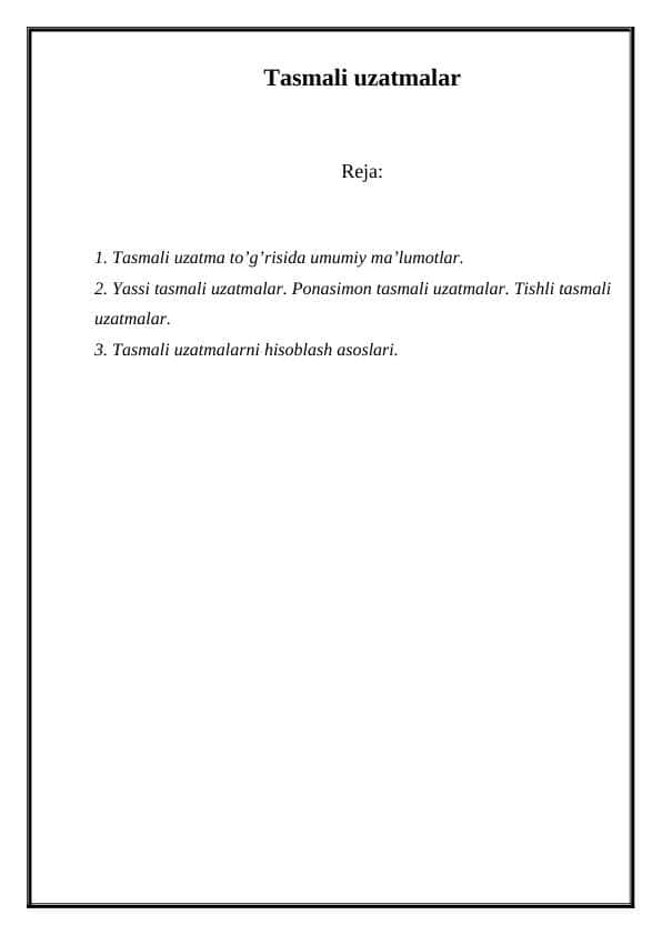 Tasmali uzatmalar 1