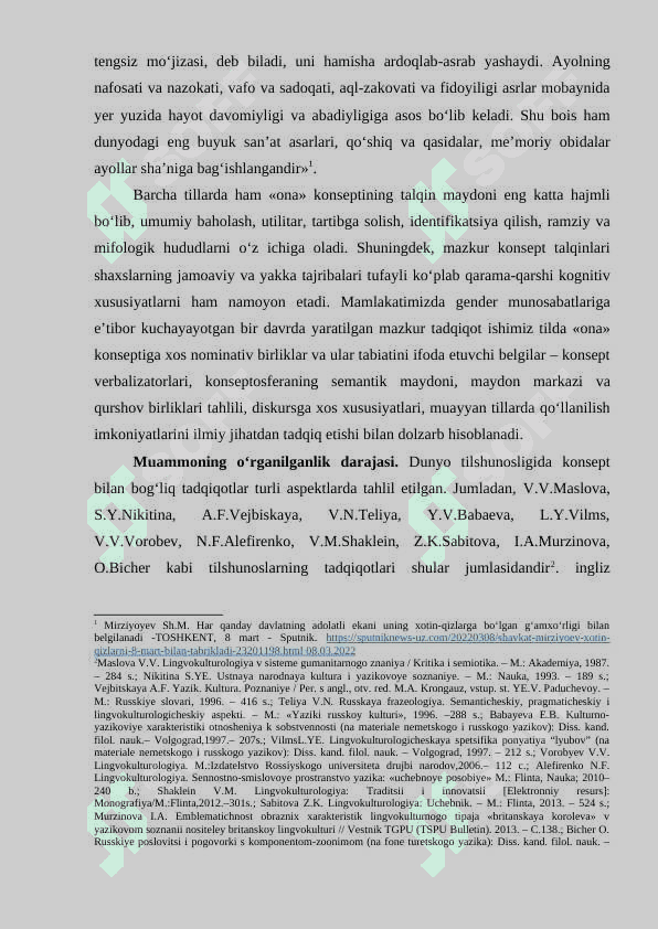 «INGLIZ VA O‘ZBEK TILLARIDA «VATAN» KONSEPTINING VERBALLASHUVI» 3