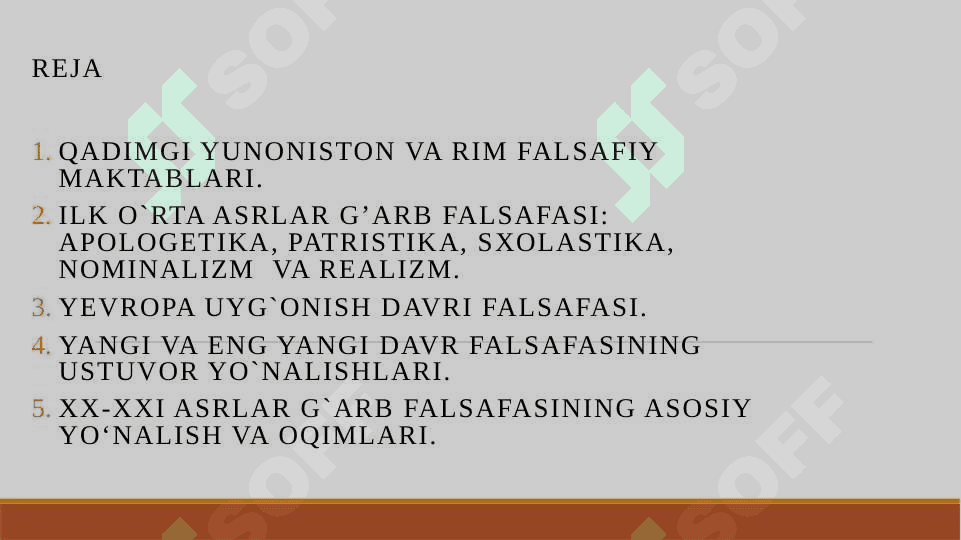 Falsafiy tafakkur taraqqiyoti bosqichlari:  G‘arb falsafasi 2