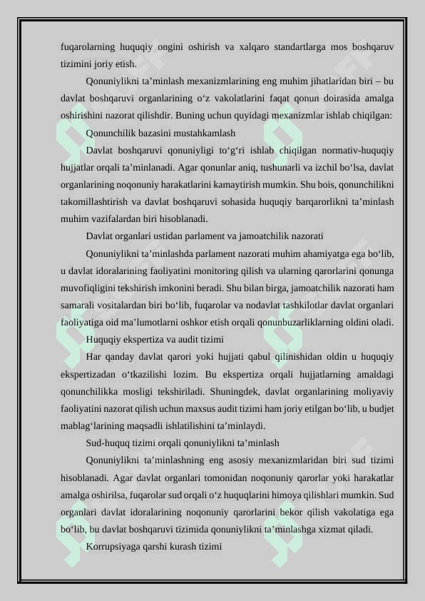 Ommaviy ma’muriyat faoliyatida qonuniylik 8