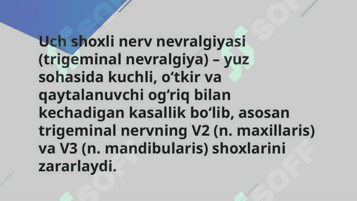 Uch shoxli nerv nevralgiyasining xirurgik davosi 2
