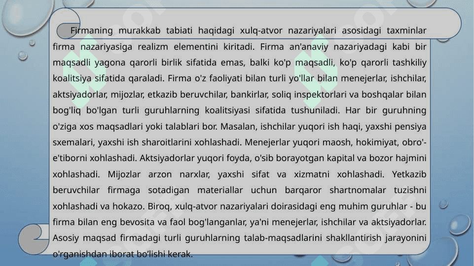 FIRMANING XULQ-ATVOR NAZARIYASI 7