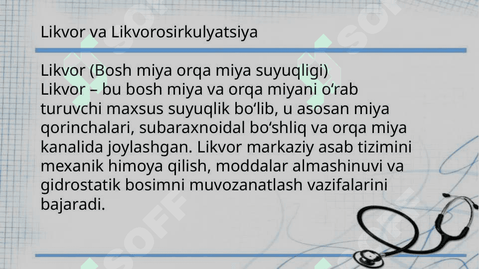 Likvor va Likvorosirkulyatsiya 2