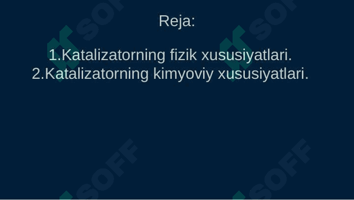 Katalizatorlarning ayrim fizik-kimyoviy xususiyatlari 2