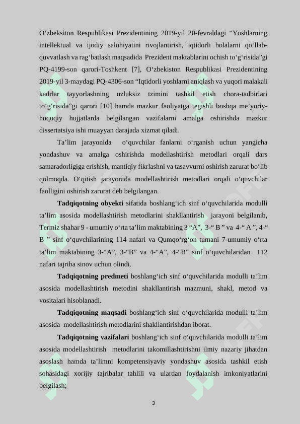 BОSHLАNGʻICH SINF ОʻQUVCHILАRIDА MОDULLI TАʼLIM АSОSIDА MОDELLАSHTIRISH METОDLАRINI SHАKLLАNTIRISH 3
