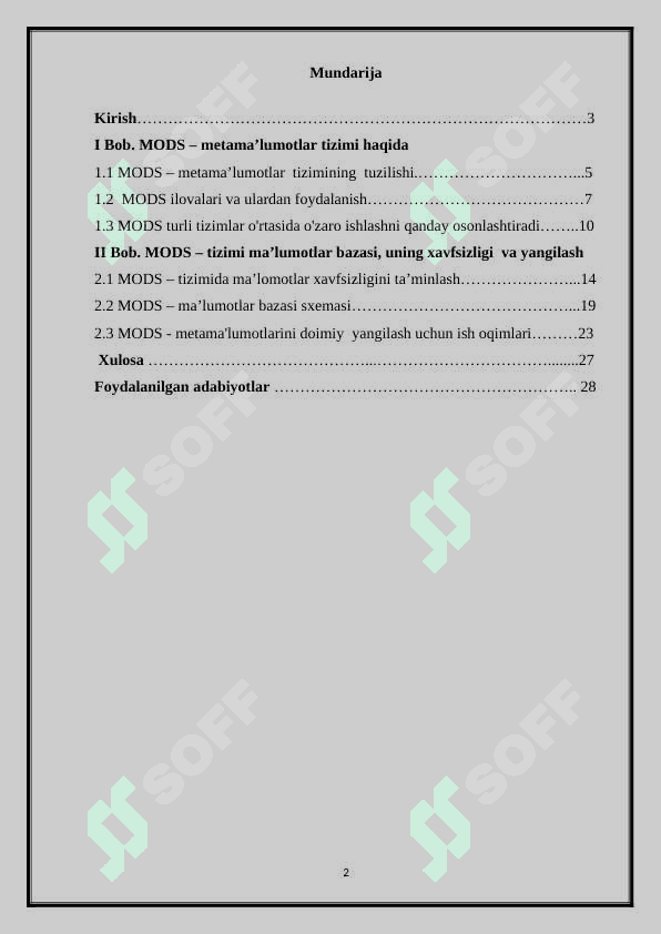 MODS – Metadata Object Description Schema 2