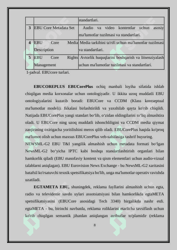 EBUcore metama’lumot tizimi 8