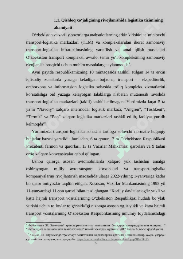 AN’ANAVIY QISHLOQ XO‘JALIGIDA LOGISTIKA TIZIMINING AHAMIYATI VA TRANSPORT LOGISTIKASINING SHAKLLANISH TARIXI 5