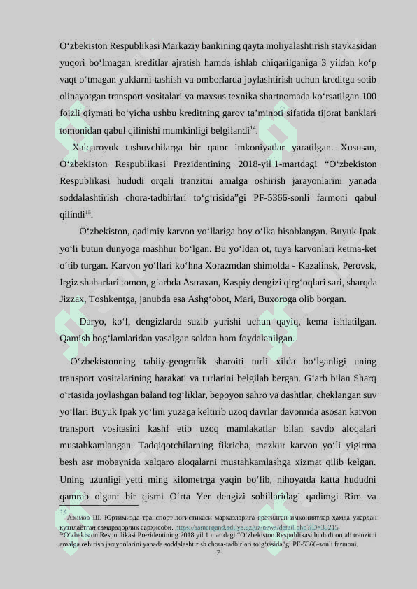 AN’ANAVIY QISHLOQ XO‘JALIGIDA LOGISTIKA TIZIMINING AHAMIYATI VA TRANSPORT LOGISTIKASINING SHAKLLANISH TARIXI 7