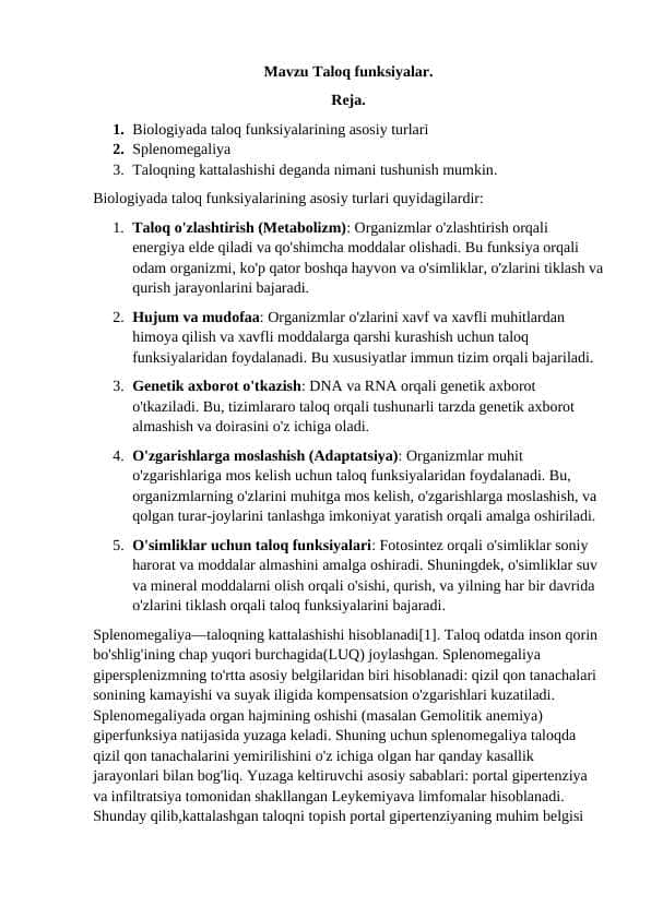 Taloq funksiyalar