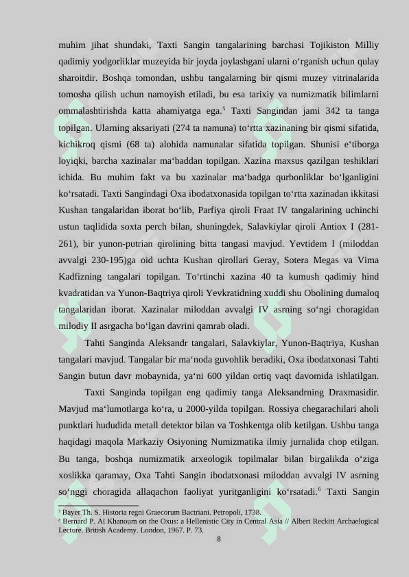 SHIMOLI-G’ARBIY BAQTRIYANING ELLINIZM DAVRI TANGALARI 8