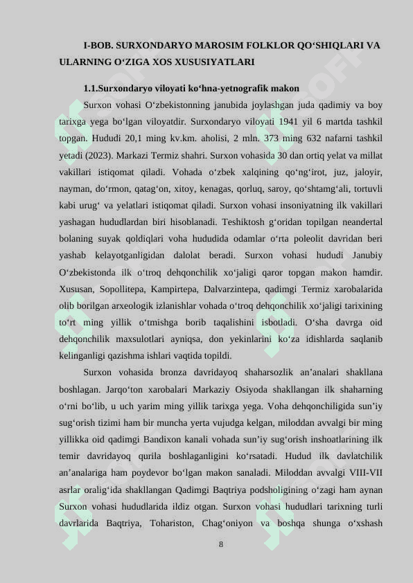 “Mаrоsim qо‘shiqlаrining о‘zigа xоs xususiyаtlаrii vа bаdiiyаti (Surxоndаryо fоlklоr mаteriаllаri аsоsidа)” 8