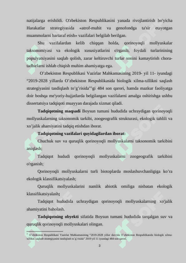 “BOYSUN TUMANI HUDUDIDA UCHROVCHI QORINOYOQLI MOLLYUSKALAR (GASTROPODA: PULMONATA)NING BIOLOGIK XILMA-XILLIGI” 4