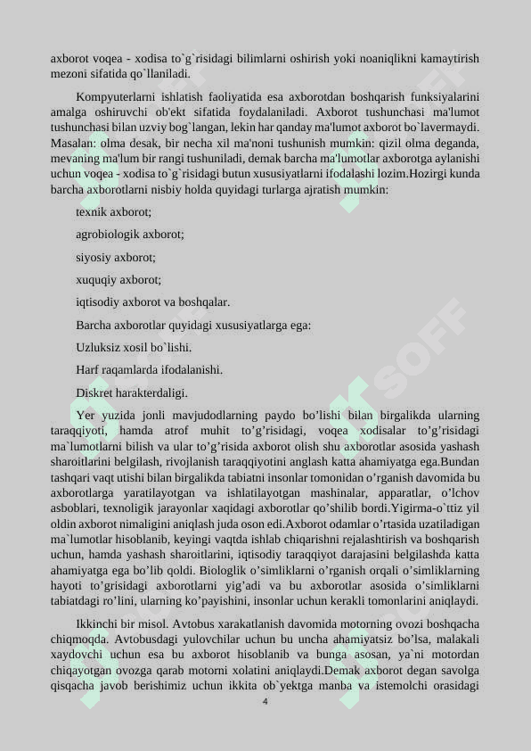 MEDIASAVODXONLIK VA AXBOROT MADANIYATI OBYEKTLARI PREDMETLARI. 4